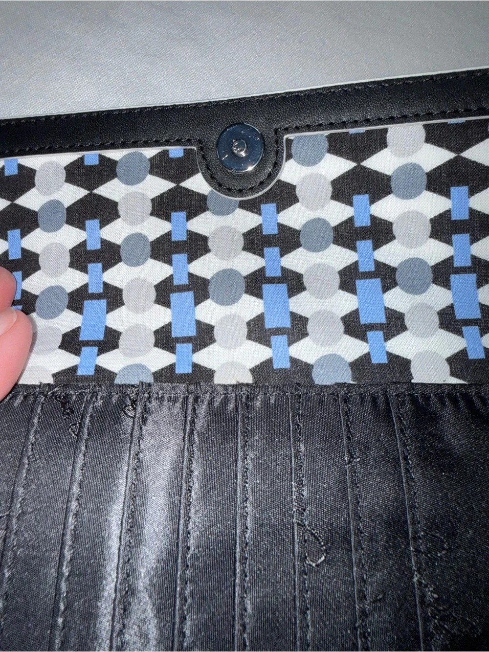 Vera Bradley Black Zip-Around Wristlet Wallet with Strap